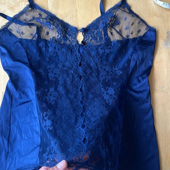 Vintage Vanity Fair Lace Cami W34 Small Royal Blue USA - Picture 5 of 5